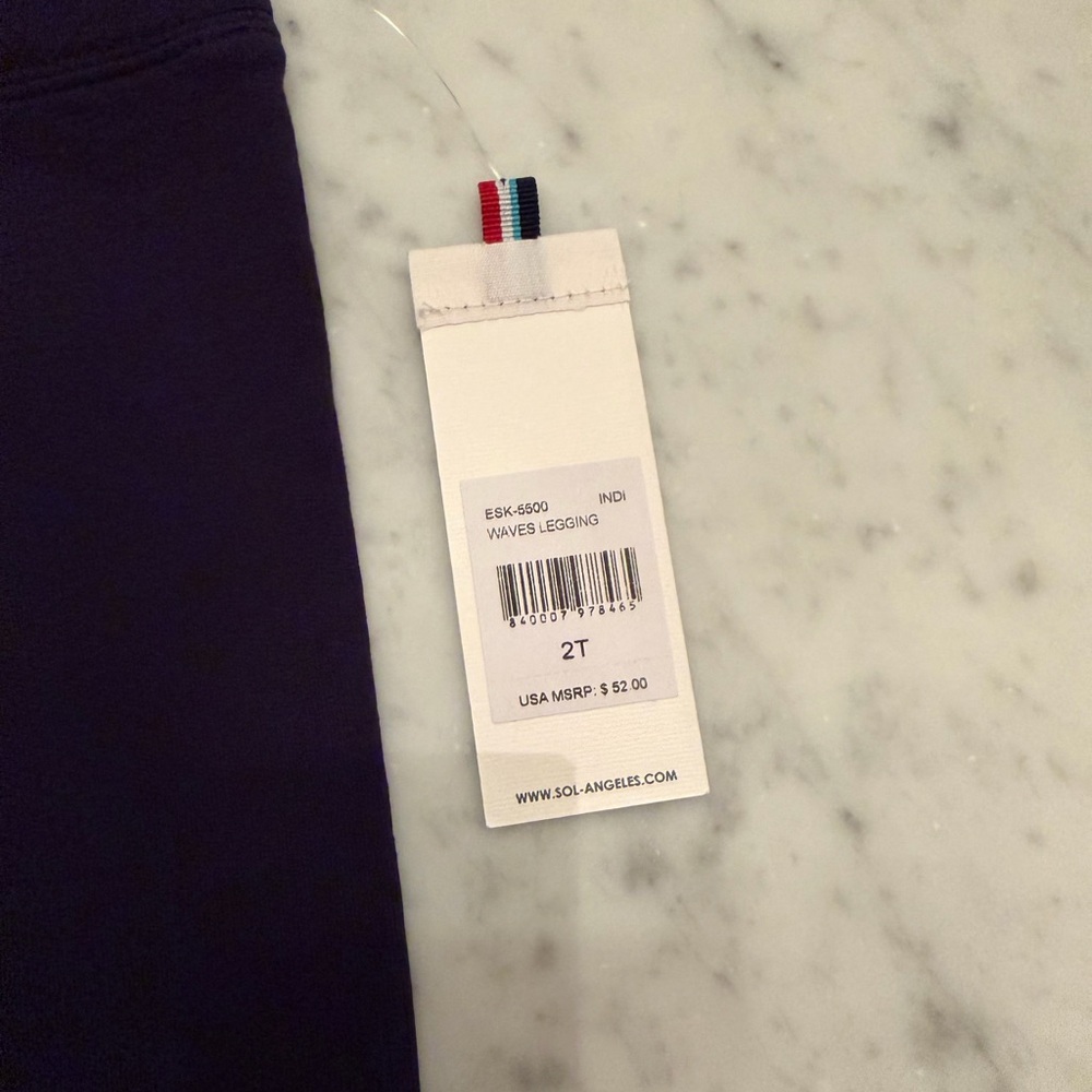 NWT Sol Angeles Navy Waves Leggings - Picture 8 of 8
